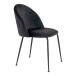 Polsterstuhl >Geneva< (2er-Set) in Schwarz, Velour - 51x78x52cm (BxHxT)