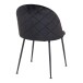 Polsterstuhl >Geneva< (2er-Set) in Schwarz, Velour - 51x78x52cm (BxHxT)