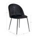 Polsterstuhl >Geneva< (2er-Set) in Schwarz, Velour - 51x78x52cm (BxHxT)
