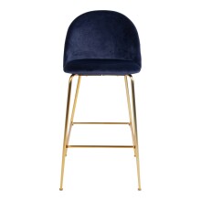 Barhocker >Lausanne< (2er-Set) in Blau, Velour - 55x108x60cm (BxHxT)