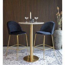 Barhocker >Lausanne< (2er-Set) in Blau, Velour - 55x108x60cm (BxHxT)