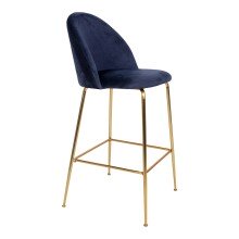 Barhocker >Lausanne< (2er-Set) in Blau, Velour - 55x108x60cm (BxHxT)