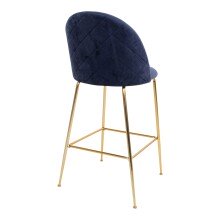 Barhocker >Lausanne< (2er-Set) in Blau, Velour - 55x108x60cm (BxHxT)