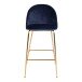 Barhocker >Lausanne< (2er-Set) in Blau, Velour - 55x108x60cm (BxHxT)