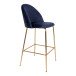 Barhocker >Lausanne< (2er-Set) in Blau, Velour - 55x108x60cm (BxHxT)