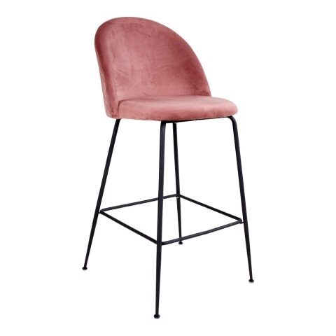 Barhocker >Lausanne< (2er-Set) in Rosa, Velour - 55x108x60cm (BxHxT)