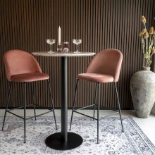 Barhocker >Lausanne< (2er-Set) in Rosa, Velour - 55x108x60cm (BxHxT)