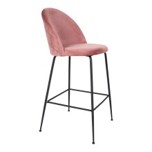 Barhocker >Lausanne< (2er-Set) in Rosa, Velour - 55x108x60cm (BxHxT)