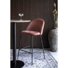 Barhocker >Lausanne< (2er-Set) in Rosa, Velour - 55x108x60cm (BxHxT)