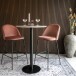 Barhocker >Lausanne< (2er-Set) in Rosa, Velour - 55x108x60cm (BxHxT)
