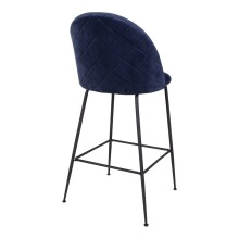 Barhocker >Lausanne< (2er-Set) in Blau, Velour - 55x108x60cm (BxHxT)