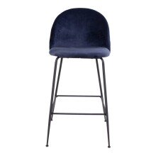 Barhocker >Lausanne< (2er-Set) in Blau, Velour - 55x108x60cm (BxHxT)