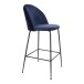 Barhocker >Lausanne< (2er-Set) in Blau, Velour - 55x108x60cm (BxHxT)