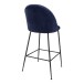 Barhocker >Lausanne< (2er-Set) in Blau, Velour - 55x108x60cm (BxHxT)