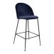 Barhocker >Lausanne< (2er-Set) in Blau, Velour - 55x108x60cm (BxHxT)
