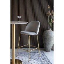 Barhocker >Lausanne< (2er-Set) in Grau, Velour - 55x108x60cm (BxHxT)