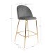 Barhocker >Lausanne< (2er-Set) in Grau, Velour - 55x108x60cm (BxHxT)