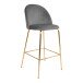Barhocker >Lausanne< (2er-Set) in Grau, Velour - 55x108x60cm (BxHxT)