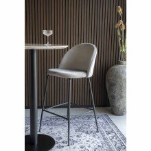 Barhocker >Lausanne< (2er-Set) in Grau, Velour - 55x108x60cm (BxHxT)