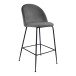 Barhocker >Lausanne< (2er-Set) in Grau, Velour - 55x108x60cm (BxHxT)