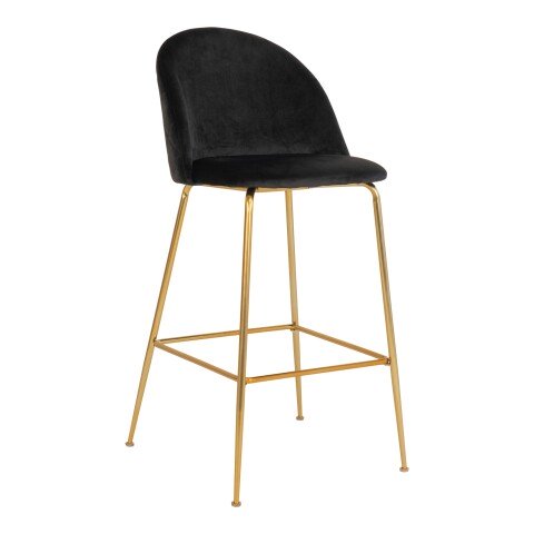 Barhocker >Lausanne< (2er-Set) in Schwarz, Velour - 55x108x60cm (BxHxT)