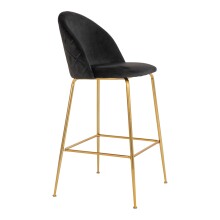 Barhocker >Lausanne< (2er-Set) in Schwarz, Velour - 55x108x60cm (BxHxT)