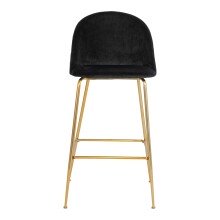 Barhocker >Lausanne< (2er-Set) in Schwarz, Velour - 55x108x60cm (BxHxT)