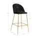 Barhocker >Lausanne< (2er-Set) in Schwarz, Velour - 55x108x60cm (BxHxT)