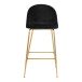 Barhocker >Lausanne< (2er-Set) in Schwarz, Velour - 55x108x60cm (BxHxT)