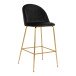 Barhocker >Lausanne< (2er-Set) in Schwarz, Velour - 55x108x60cm (BxHxT)