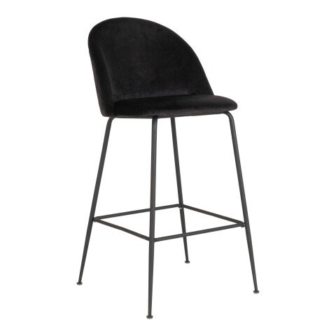 Barhocker >Lausanne< (2er-Set) in Schwarz, Velour - 55x108x60cm (BxHxT)