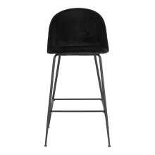 Barhocker >Lausanne< (2er-Set) in Schwarz, Velour - 55x108x60cm (BxHxT)