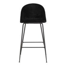 Barhocker >Lausanne< (2er-Set) in Schwarz, Velour - 55x108x60cm (BxHxT)