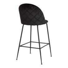 Barhocker >Lausanne< (2er-Set) in Schwarz, Velour - 55x108x60cm (BxHxT)