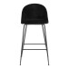 Barhocker >Lausanne< (2er-Set) in Schwarz, Velour - 55x108x60cm (BxHxT)