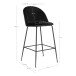 Barhocker >Lausanne< (2er-Set) in Schwarz, Velour - 55x108x60cm (BxHxT)