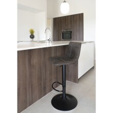 Barhocker >Middelfart< (2er-Set) in Grau, Vintagelederoptik - 43x108x43 (BxHxT)