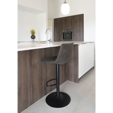 Barhocker >Middelfart< (2er-Set) in Grau, Vintagelederoptik - 43x108x43 (BxHxT)