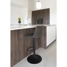 Barhocker >Middelfart< (2er-Set) in Grau, Vintagelederoptik - 43x108x43 (BxHxT)