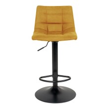 Barhocker >Middelfart< (2er-Set) in Senfgelb, Velour - 43x108x43cm (BxHxT)
