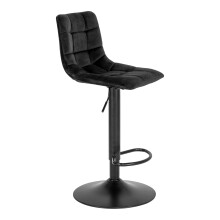 Barhocker >Middelfart< (2er-Set) in Schwarz, Velour - 43x108x43cm (BxHxT)