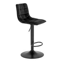 Barhocker >Middelfart< (2er-Set) in Schwarz, Velour - 43x108x43cm (BxHxT)