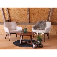 Relaxsessel >London< in Beige, Stoff - 63x73x65cm (BxHxT)