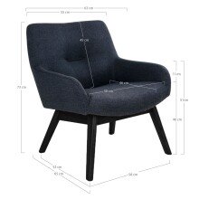 Relaxsessel >London< in Grau, Stoff - 63x73x65cm (BxHxT)