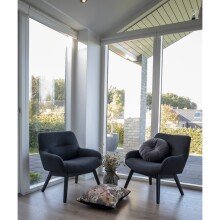 Relaxsessel >London< in Grau, Stoff - 63x73x65cm (BxHxT)