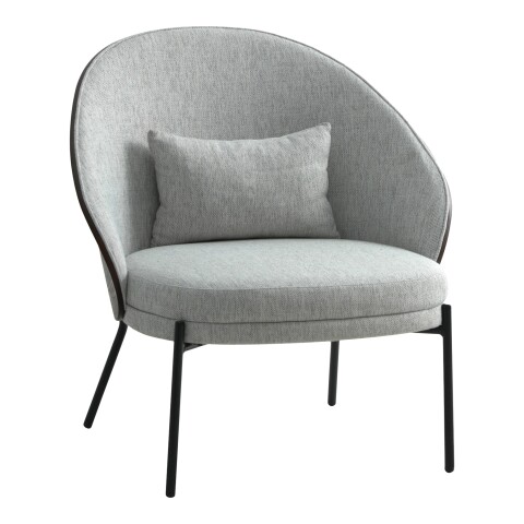 Relaxsessel >Canelas< in Hellgrau / Dunkelbraun, Stoff - 77,4x81,8x71,8 (BxHxT)