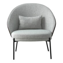 Relaxsessel >Canelas< in Hellgrau / Dunkelbraun, Stoff - 77,4x81,8x71,8 (BxHxT)