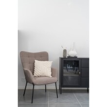 Relaxsessel >Glasgow< in Grau-braun, Stoff - 70x98x79cm (BxHxT)