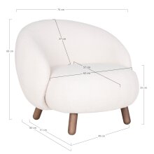 Relaxsessel >Savona< in Weiss, Stoff - 76x68x80cm (BxHxT)