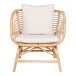 Loungesessel >Sago< in Natur / Weiß, Rattan - 72x75x63cm (BxHxT)
